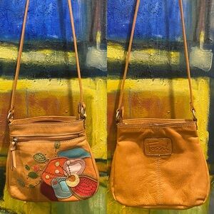 Fossil floral leather crossbody
